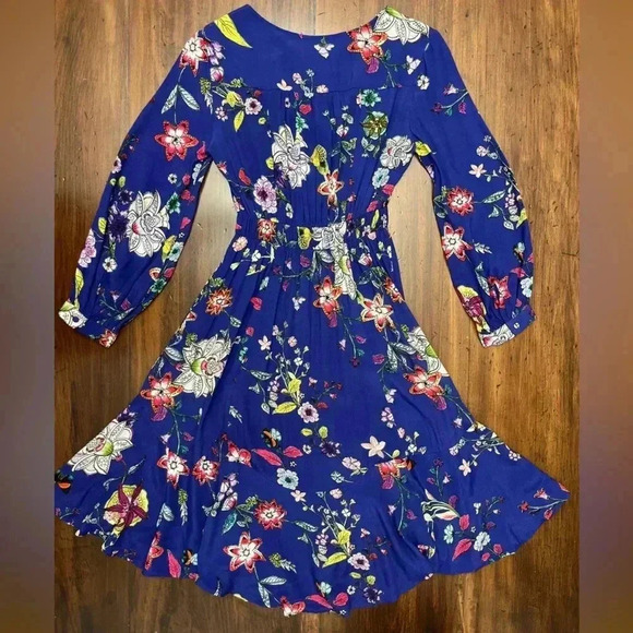 Maeve Maplewood Dress XS Long Sleeve Fit Flare Boho Floral Anthropologie EUC - Picture 7 of 15